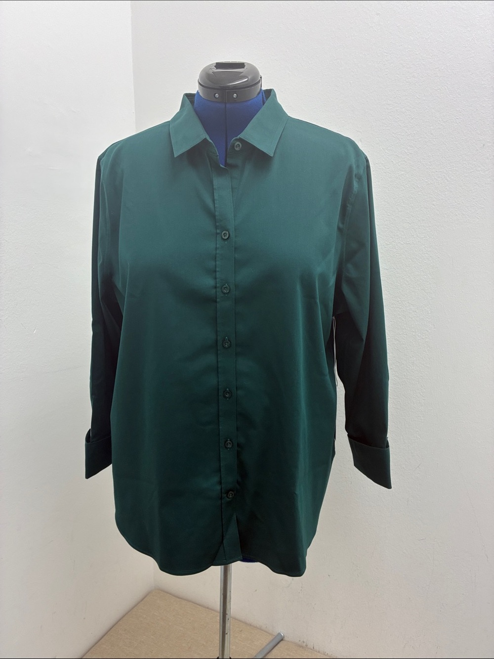 Chico's Forest Green Button-Down Shirt